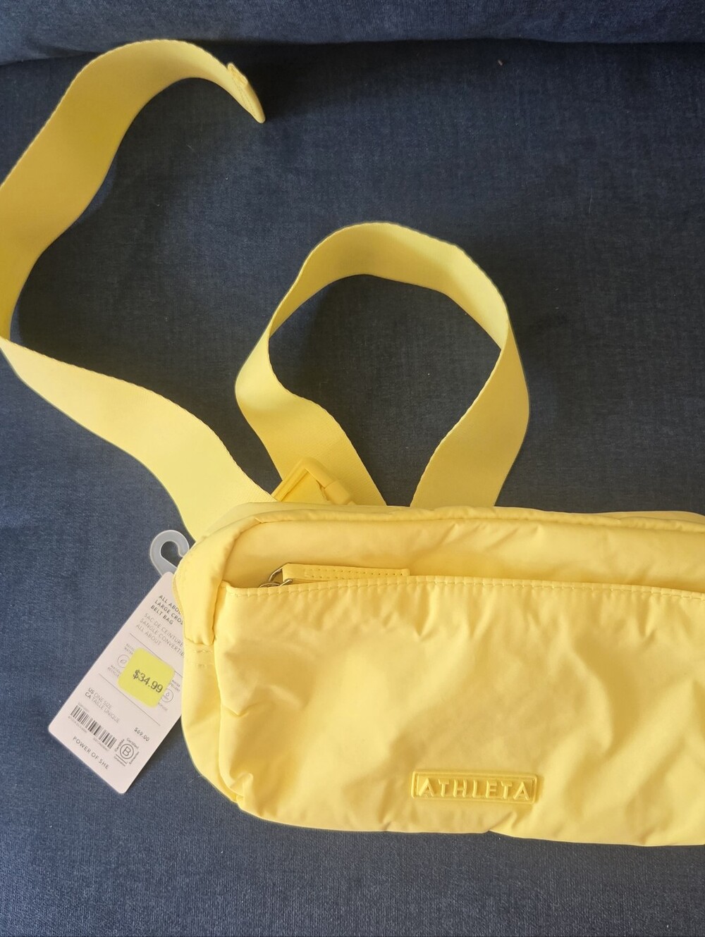 Athleta Large Bright Yellow Crossbody Belt Bag